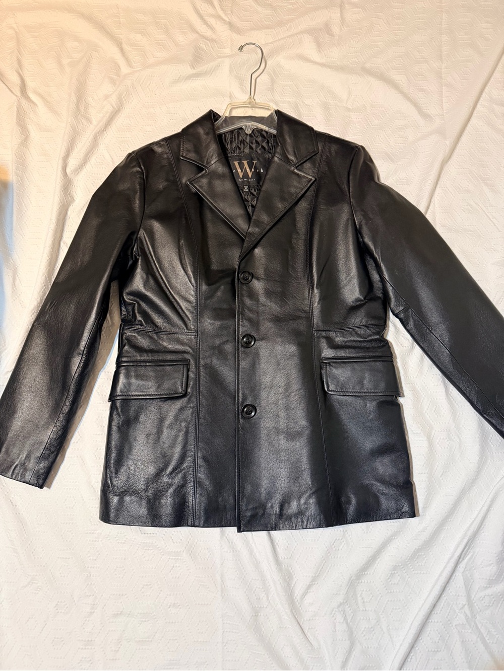 Vintage Winlit Black Leather Blazer Jacket
